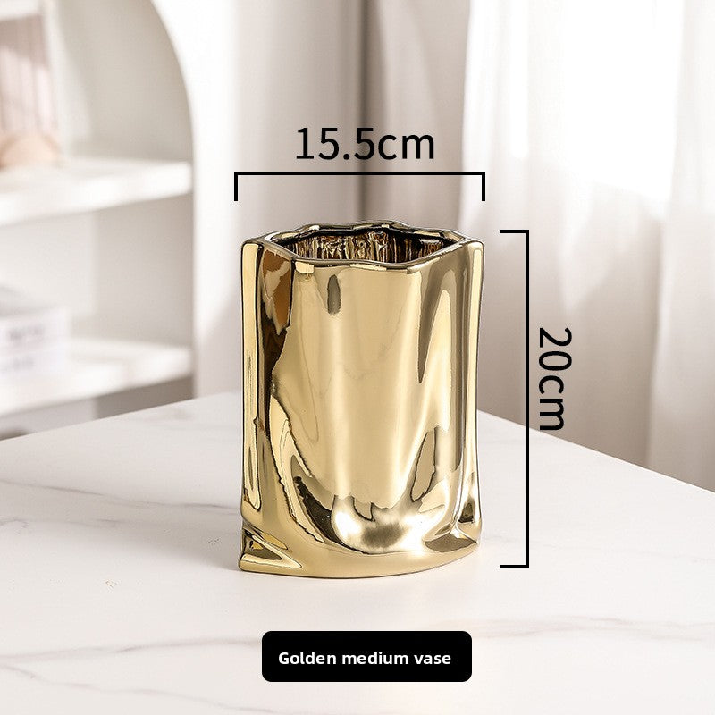Modern Ceramic Electroplated Vase for Home Decor